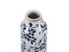 Stoneware Flower Vase 30 cm White with Navy Blue MULAI_810757