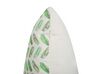 Coussin décoratif blanc / vert 45 x 45 cm PRUNUS_799516