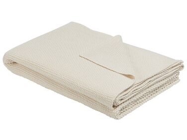 Cotton Blanket 130 x 180 cm Beige ASAKA