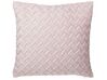 Set of 2 Faux Suede Cushions Lattice Weave 45 x 45 cm Pink TITHONIA_770206