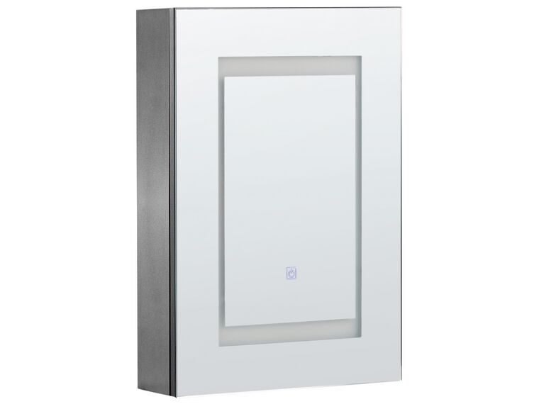 Kúpeľňová zrkadlová skrinka na stenu s LED osvetlením 40 x 60 cm čierna MALASPINA_905843