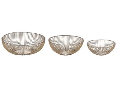 Set of 3 Decorative Bowls Gold GARUT