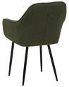 Set of 2 Boucle Dining Chairs Dark Green ALDEN_877516