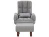 Fabric Recliner Chair with Ottoman Grey OLAND_773993