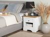 Bedside Table White with Light Wood WINGLAY_754585