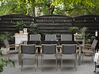 Table de jardin plateau granit noir 220 cm 8 chaises grises GROSSETO_379791