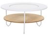 Tavolino da caffè legno chiaro e bianco ⌀ 80 cm CHICO_795662