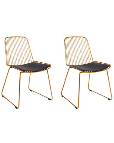 Conjunto de 2 cadeiras de jantar em metal dourado PENSACOLA