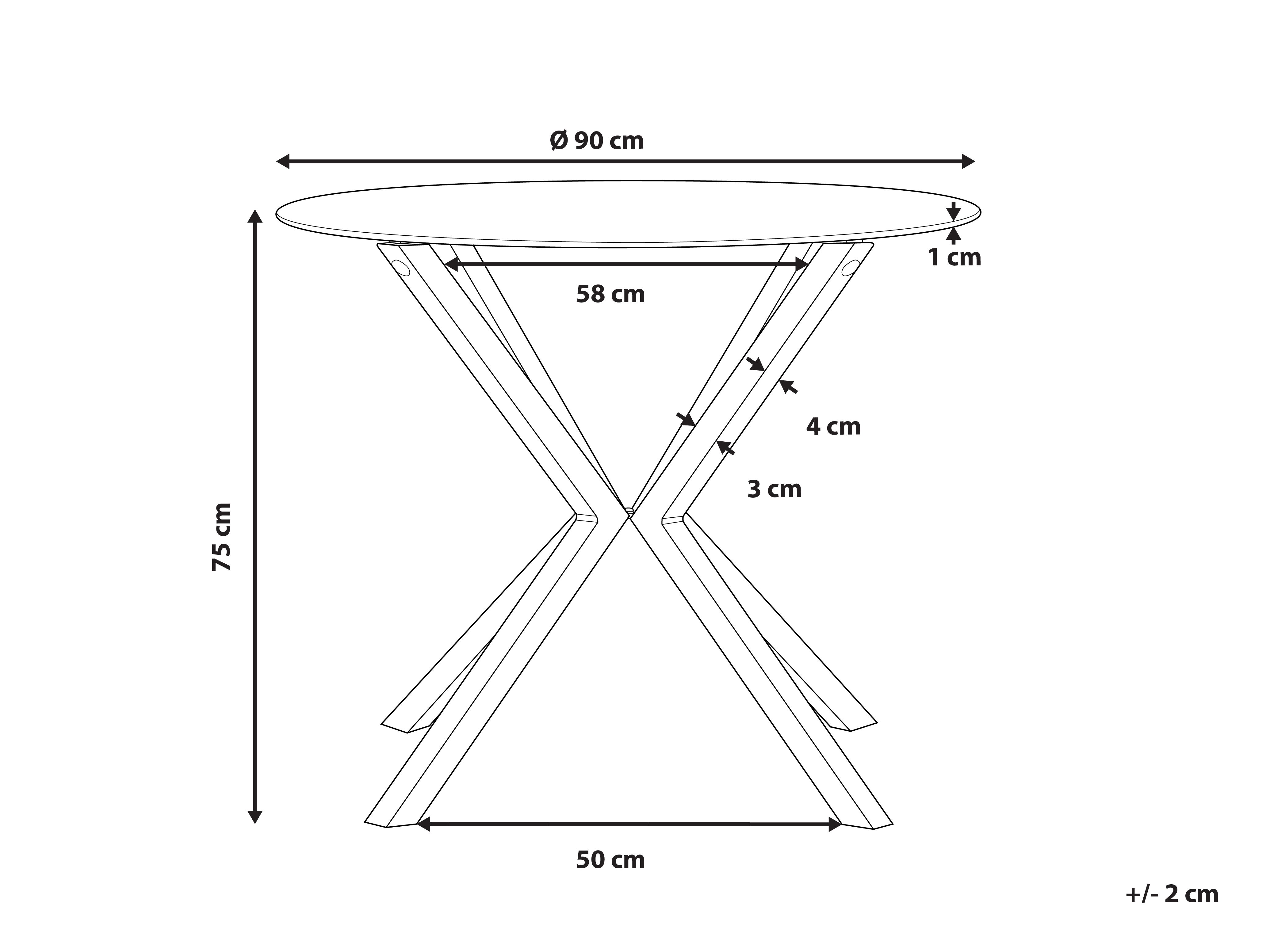 Glass Top Round Dining Table ⌀ 90 cm ALTURA Beliani.co.uk