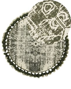 Matto puuvilla kermanvalkoinen/vihreä ø 120 cm KAHTA