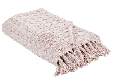 Cotton Bedspread 150 x 200 cm Pink BERE