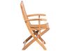 Zestaw ogrodowy drewniany stół z parasolem i 8 krzeseł z poduszkami szarymi MAUI_756460