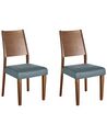 Zestaw 2 krzeseł do jadalni drewniany ciemny z szarym ELMIRA_832008