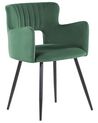 Set of 2 Velvet Dining Chairs Dark Green SANILAC_847167