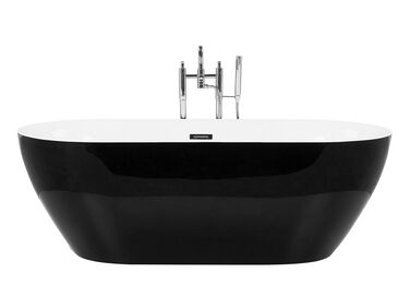 Badewanne freistehend schwarz oval 150 x 75 cm CARRERA
