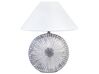Lampe à poser en céramique grise avec abat-jour en cone YUNA_843064