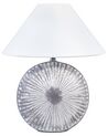 Lámpara de mesa de cerámica/lino gris/blanco 38 cm YUNA_843064
