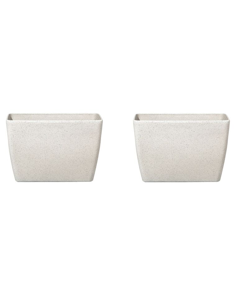 Set di 2 vasi polvere di pietra beige chiaro 60 x 27 cm BARIS_841366