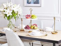 Kerrostarjotin 2 kerrosta kulta/valkoinen ⌀ 31 cm TARUM