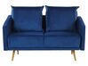 Conjunto de sofás de 5 lugares em veludo azul marinho MAURA_789102