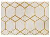 Teppich Baumwolle cremeweiß / gelb 160 x 230 cm geometrisches Muster Shaggy BEYLER_842984