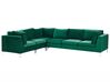 Right Hand 6 Seater Modular Velvet Corner Sofa Green EVJA_789838