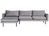 Canapé d'angle à droite 4 places en velours gris VINTERBRO_900547