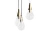 3 Light Glass Pendant Lamp Brass VESLE_715426