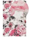 Teppich Baumwolle rosa Blumenmuster 200 x 300 cm Kurzflor EJAZ_854069