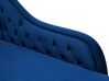 Modrá pohodlná sametová lenoška Chesterfield levá NIMES_696715