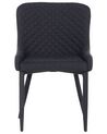 Set of 2 Fabric Dining Chairs Black SOLANO_699542