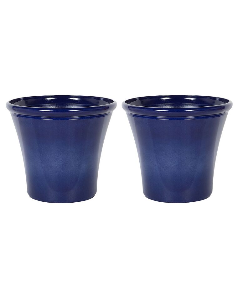 Conjunto de 2 vasos para plantas em fibra de argila azul marinho 50 x 50 x 44 cm KOKKINO_841551