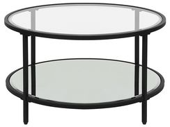 Sohvapöytä lasitasolla rauta musta BIRNEY Sohvapöytä lasitasolla rauta musta BIRNEY
