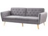 Velvet Sofa Bed Grey BARDU_792068