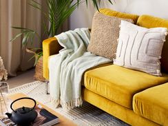 Huopa puuvilla vihreä/beige 125 x 150 cm MITYAL