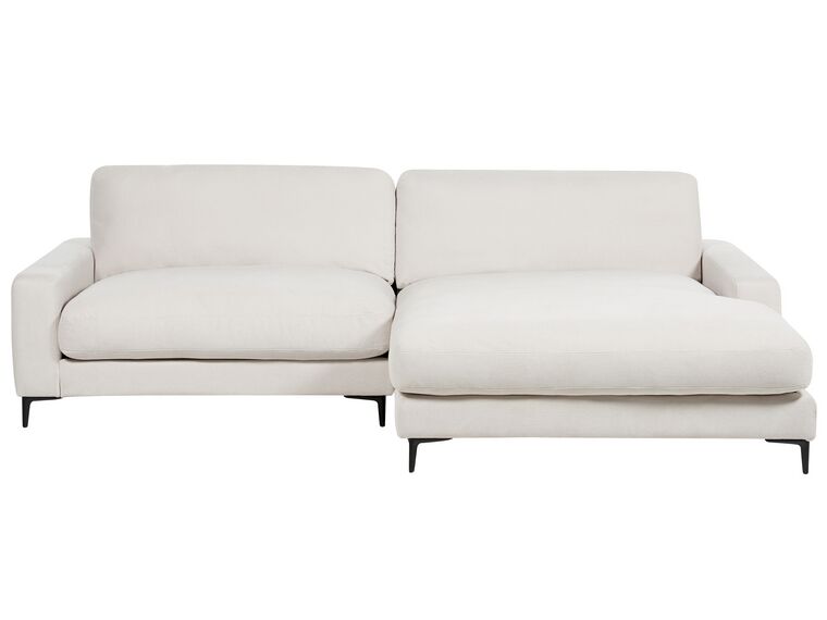 Left Hand Fabric Corner Sofa Off-White MALOY_893661