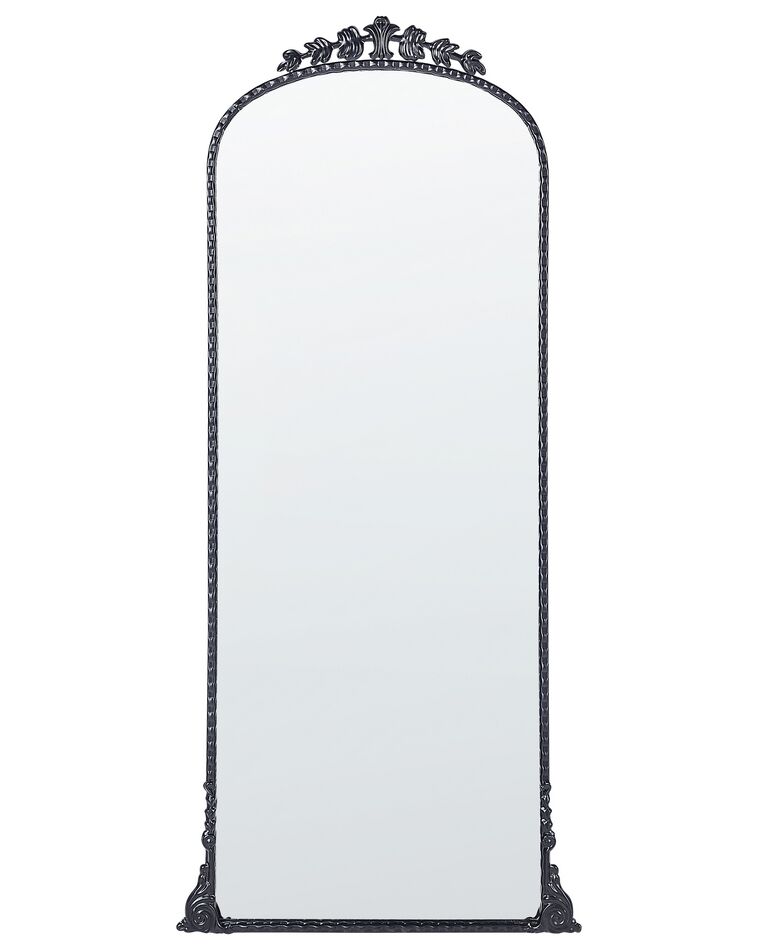 Kovové nástenné zrkadlo 51 x 114 cm čierne LIVRY_900185