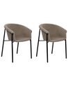 Set of 2 Boucle Dining Chairs Taupe AMES_887357