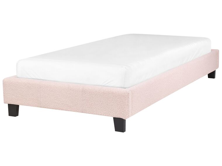 Lit simple 90x200 cm avec coffre hydraulique, velours beige, sans matelas | Leroy Merlin