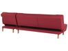 Left Hand Modular Fabric Corner Sofa Bed Red ALSTEN_806983