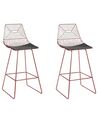 Set of 2 Metal Bar Chairs Rose Gold BISBEE_868493