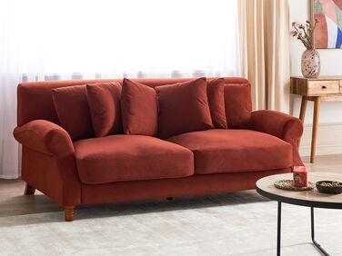 2 Seater Fabric Sofa Red EIKE