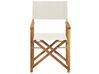 Zestaw 2 krzeseł ogrodowych akacjowy jasne drewno z białym CINE_810237
