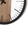 Reloj de pared negro/madera clara ø 38 cm VILLORA_827753