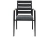 Zestaw ogrodowy stół rozkładany i 8 krzeseł czarny z poduszkami szarymi VALCANETTO/TAVIANO_846231