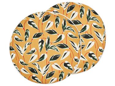 Gartenkissen Blättermotiv mehrfarbig ⌀ 40 cm 2er Set TAGGIA