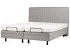 Fabric EU Super King Size Adjustable Bed Grey DUKE II_910617