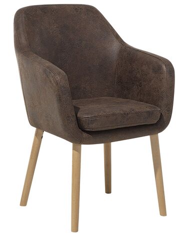 Jedálenská stolička z umelej kože hnedá YORKVILLE