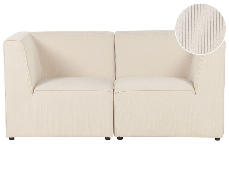 2 pers. sofa beige fløjl LEMVIG_875024
