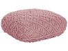 Pufe de algodão estilo macramé rosa  50 x 50 x 20 cm BERRECHID_830767